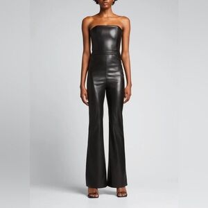 Alice + Olivia Lavera Vegan-Leather Jumpsuit Size 6